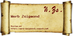 Werb Zsigmond névjegykártya